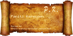 Panitz Kerecsen névjegykártya
